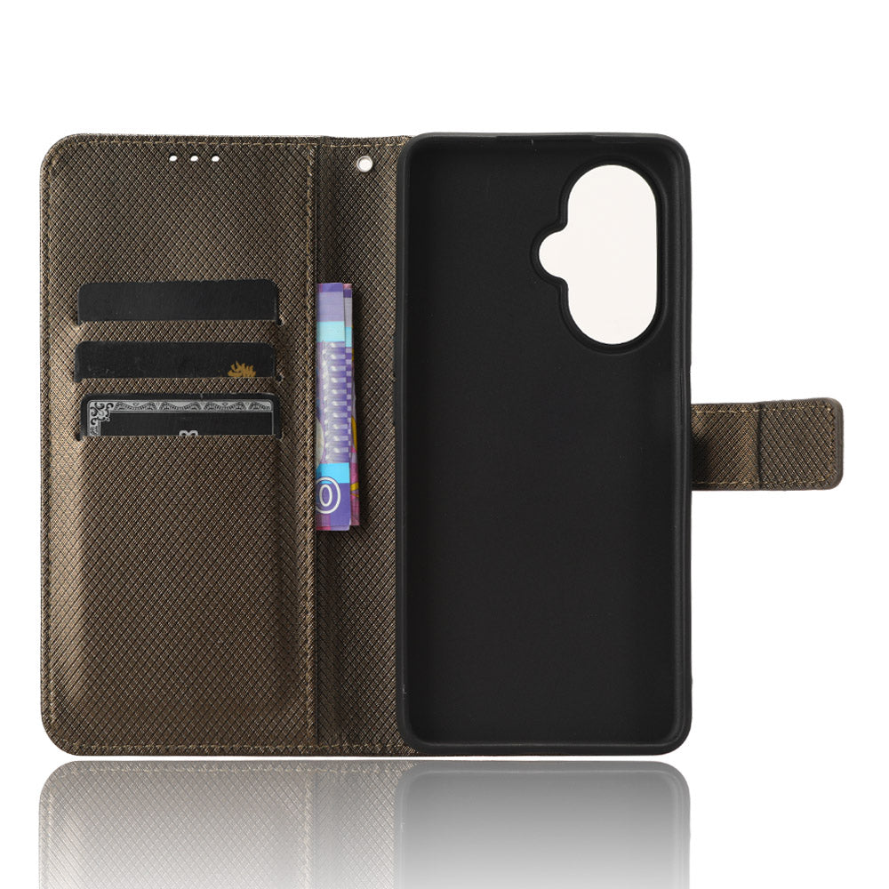 For OnePlus Nord CE 3 Lite 5G / Nord N30 5G Phone Case Wallet Stand Diamond Texture Phone Leather Cover