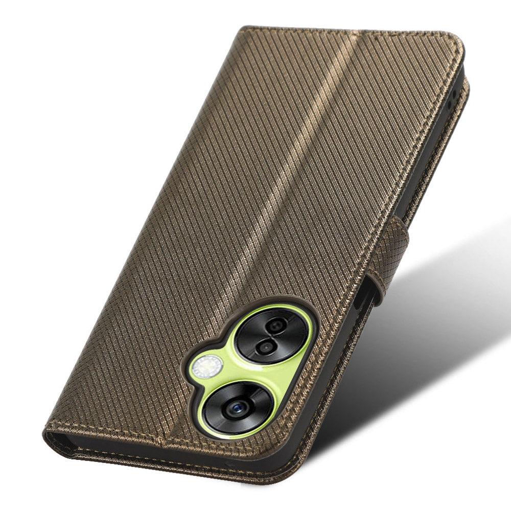 For OnePlus Nord CE 3 Lite 5G / Nord N30 5G Phone Case Wallet Stand Diamond Texture Phone Leather Cover