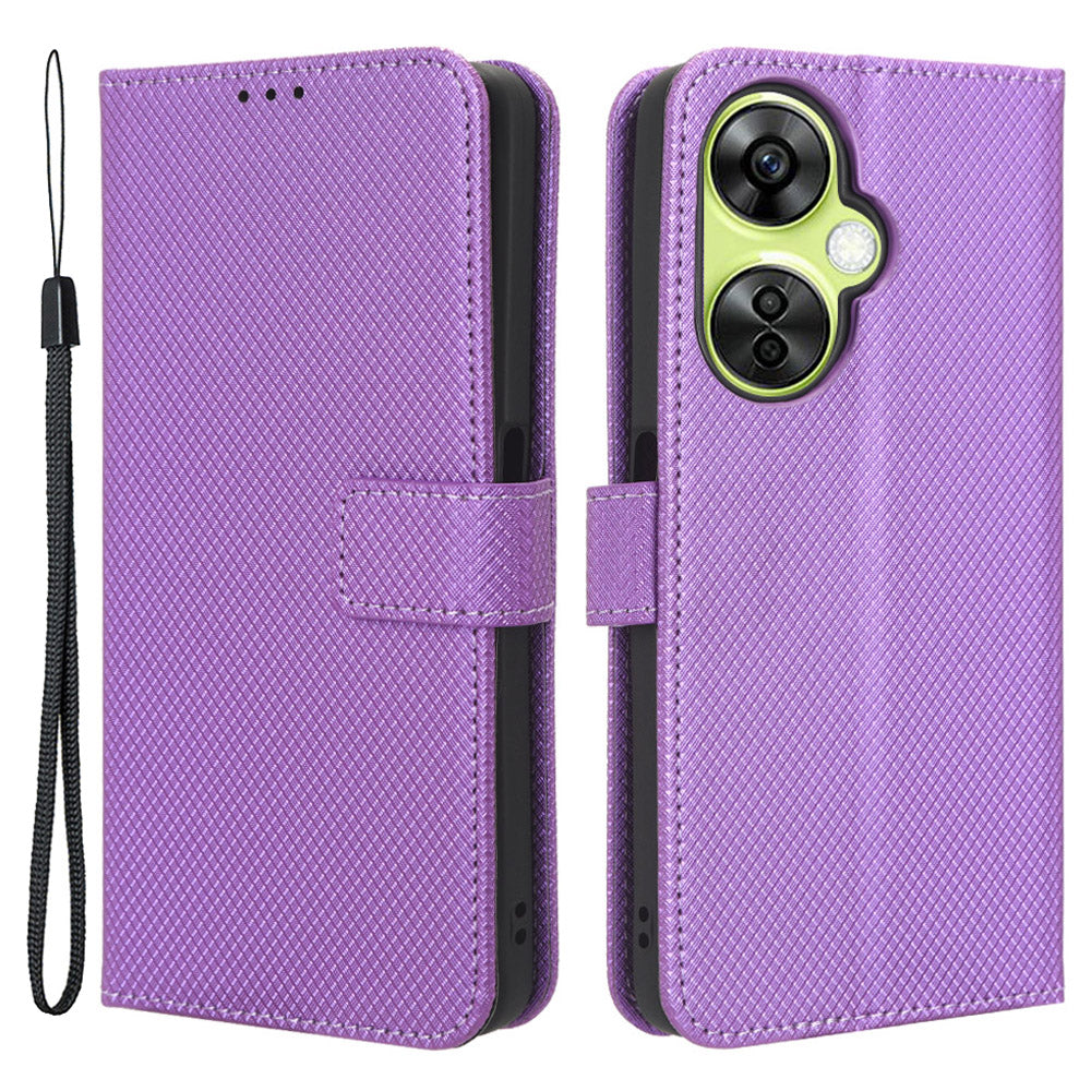 For OnePlus Nord CE 3 Lite 5G / Nord N30 5G Phone Case Wallet Stand Diamond Texture Phone Leather Cover