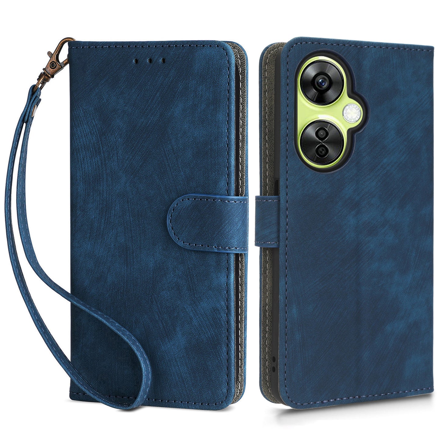 For OnePlus Nord CE 3 Lite 5G / Nord N30 5G Phone Stand Case PU Leather RFID Blocking Wallet Cover with Strap