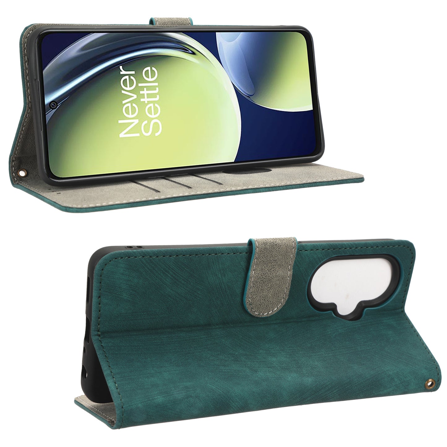 For OnePlus Nord CE 3 Lite 5G / Nord N30 5G Phone Stand Case PU Leather RFID Blocking Wallet Cover with Strap