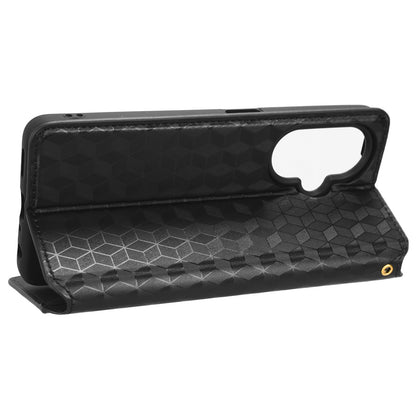 For OnePlus Nord CE 3 Lite 5G / Nord N30 5G Leather Phone Cover Stand Imprinted Rhombus Pattern Phone Wallet Case