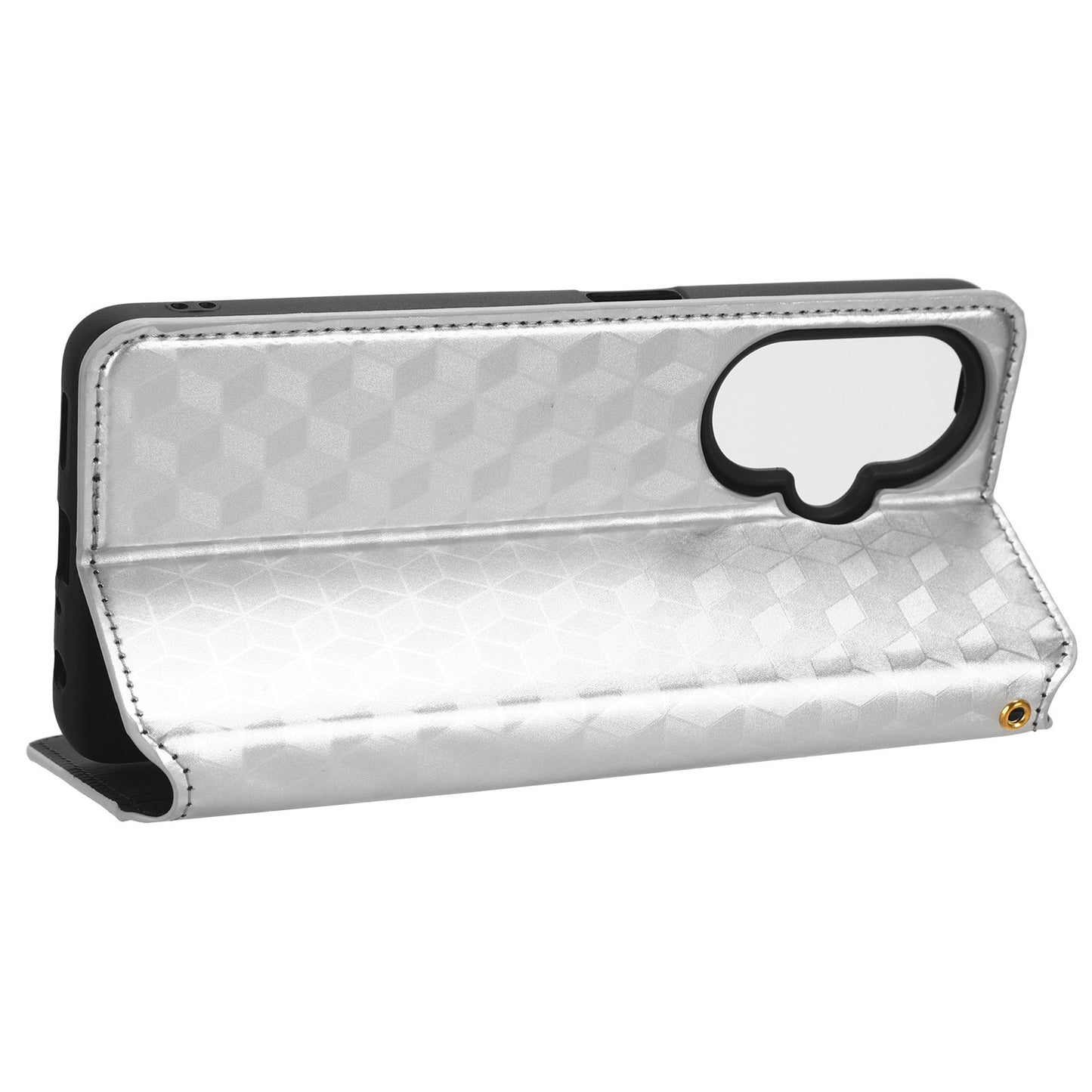 For OnePlus Nord CE 3 Lite 5G / Nord N30 5G Leather Phone Cover Stand Imprinted Rhombus Pattern Phone Wallet Case