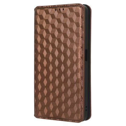 For OnePlus Nord CE 3 Lite 5G / Nord N30 5G Leather Phone Cover Stand Imprinted Rhombus Pattern Phone Wallet Case