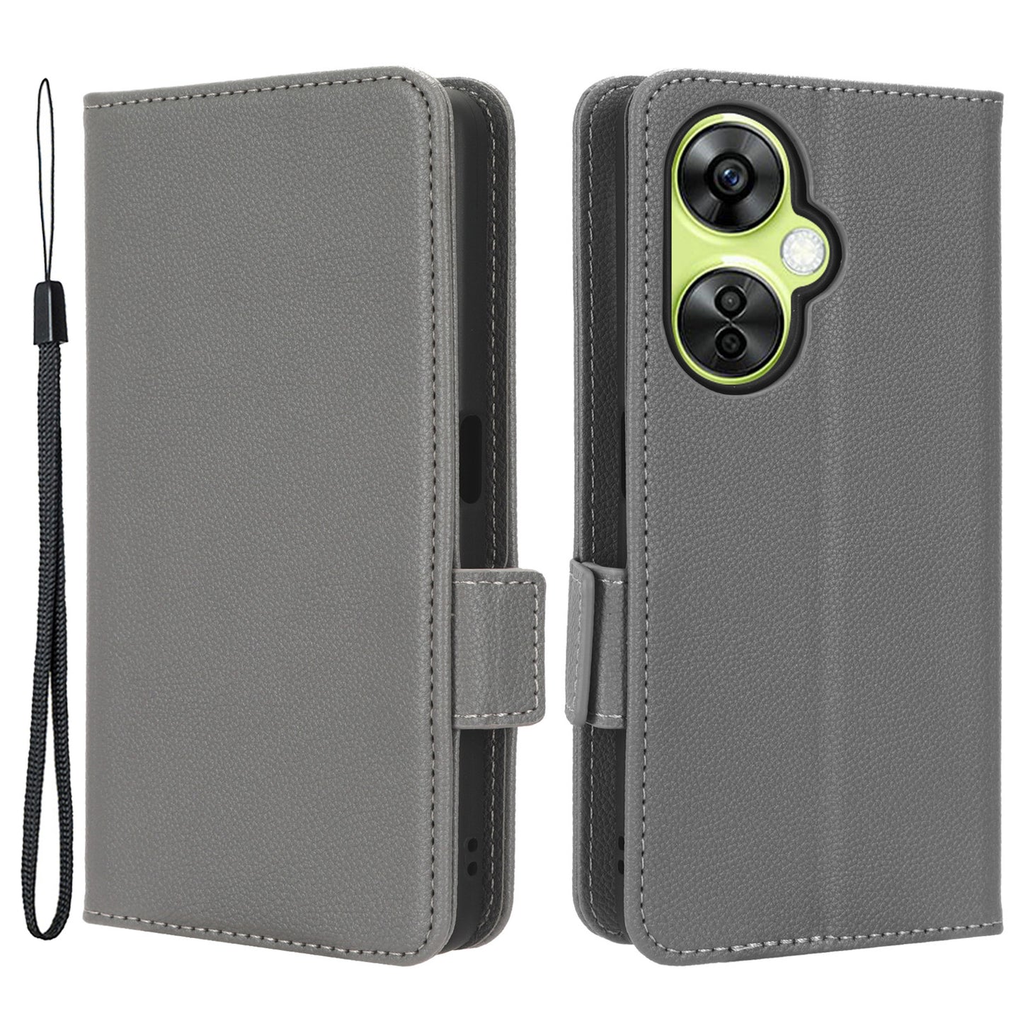 For OnePlus Nord CE 3 Lite 5G / Nord N30 5G PU Leather Case Litchi Texture Wallet Stand Phone Cover