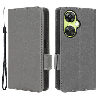 For OnePlus Nord CE 3 Lite 5G / Nord N30 5G PU Leather Case Litchi Texture Wallet Stand Phone Cover