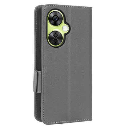 For OnePlus Nord CE 3 Lite 5G / Nord N30 5G PU Leather Case Litchi Texture Wallet Stand Phone Cover