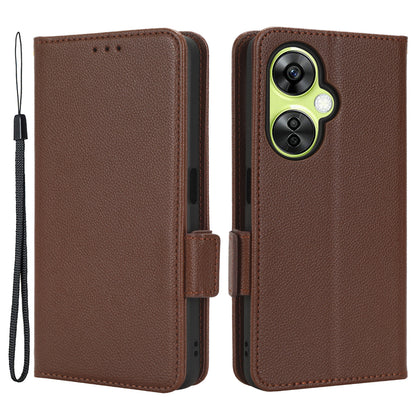 For OnePlus Nord CE 3 Lite 5G / Nord N30 5G PU Leather Case Litchi Texture Wallet Stand Phone Cover