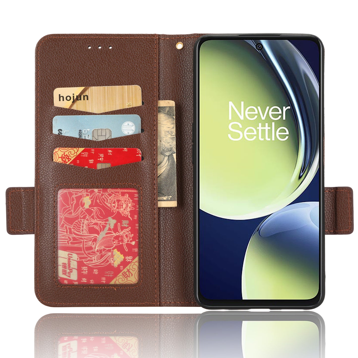 For OnePlus Nord CE 3 Lite 5G / Nord N30 5G PU Leather Case Litchi Texture Wallet Stand Phone Cover