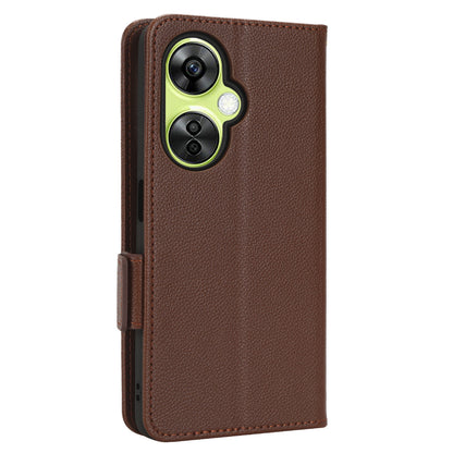 For OnePlus Nord CE 3 Lite 5G / Nord N30 5G PU Leather Case Litchi Texture Wallet Stand Phone Cover