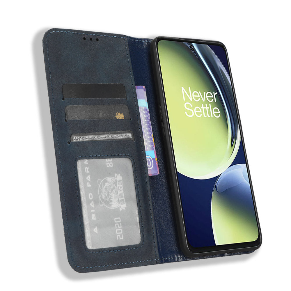 For OnePlus Nord CE 3 Lite 5G / Nord N30 5G Wallet Phone Case Retro PU Leather Mobile Phone Stand Cover