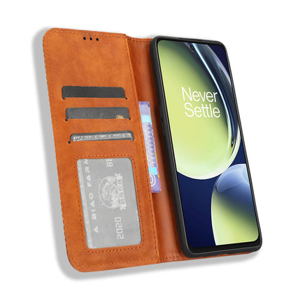 For OnePlus Nord CE 3 Lite 5G / Nord N30 5G Wallet Phone Case Retro PU Leather Mobile Phone Stand Cover