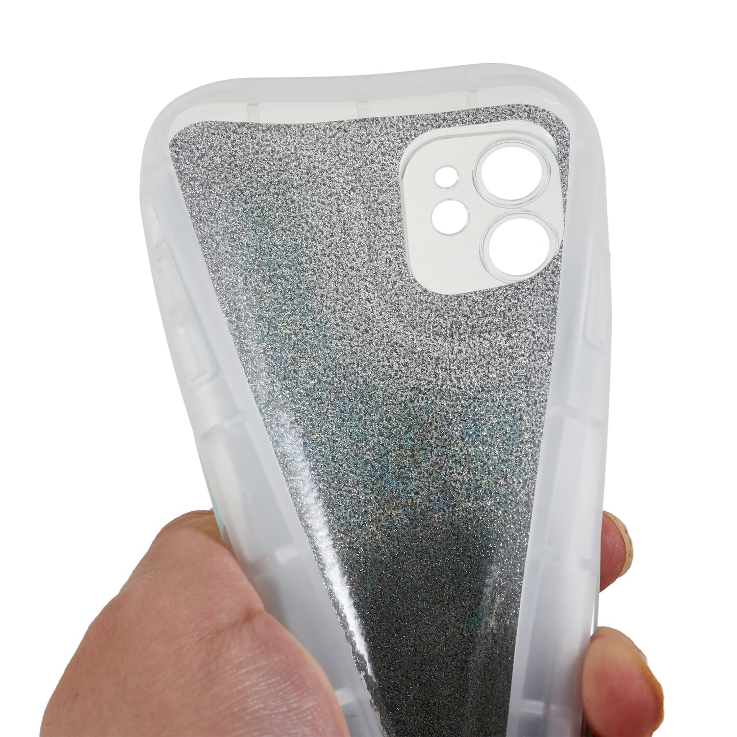 For iPhone 12 6.1 inch Soft TPU Phone Case Bling Glitter Sparkle Epoxy Cover