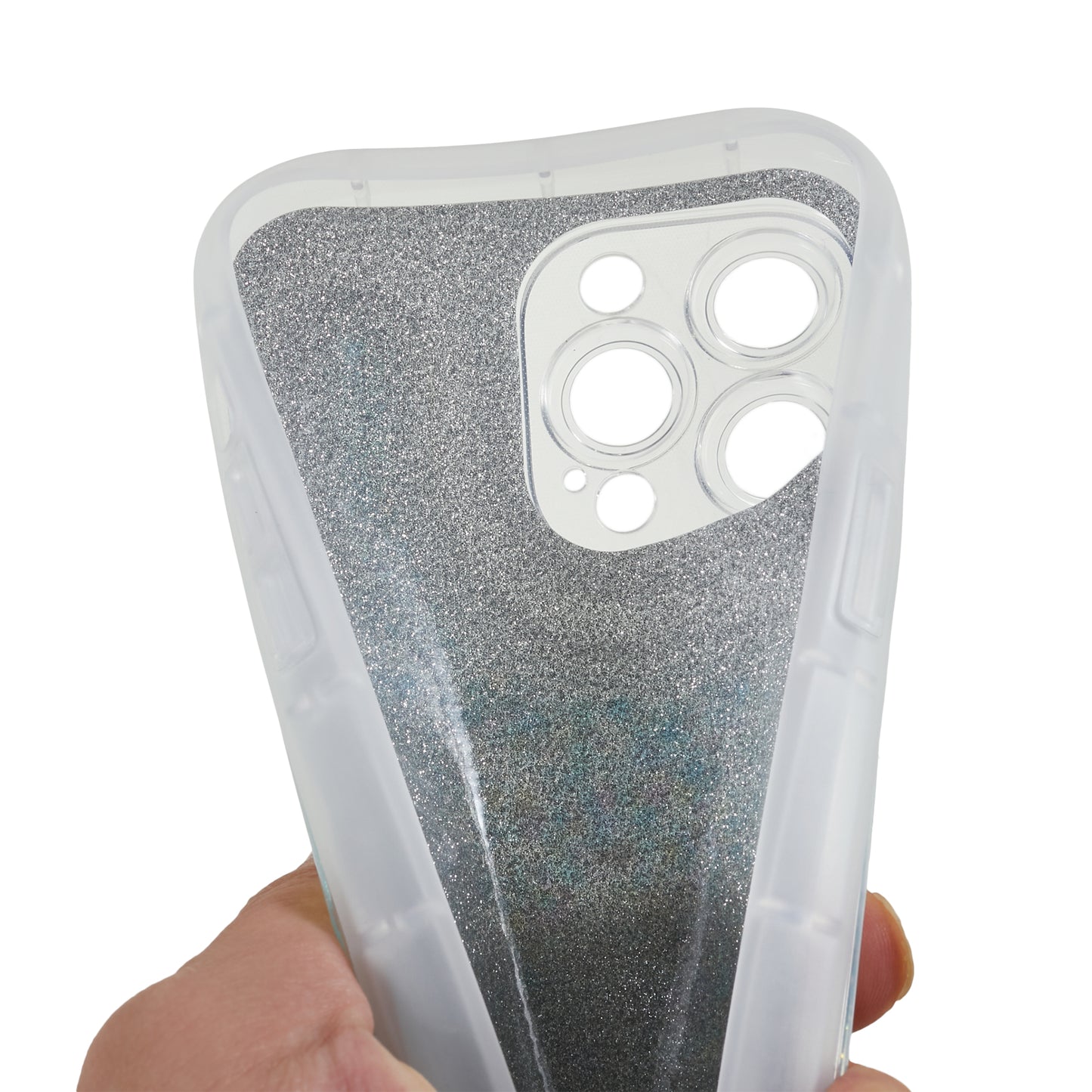 For iPhone 13 Pro 6.1 inch Epoxy Powder Mobile Phone Case Soft TPU Shockproof Cover