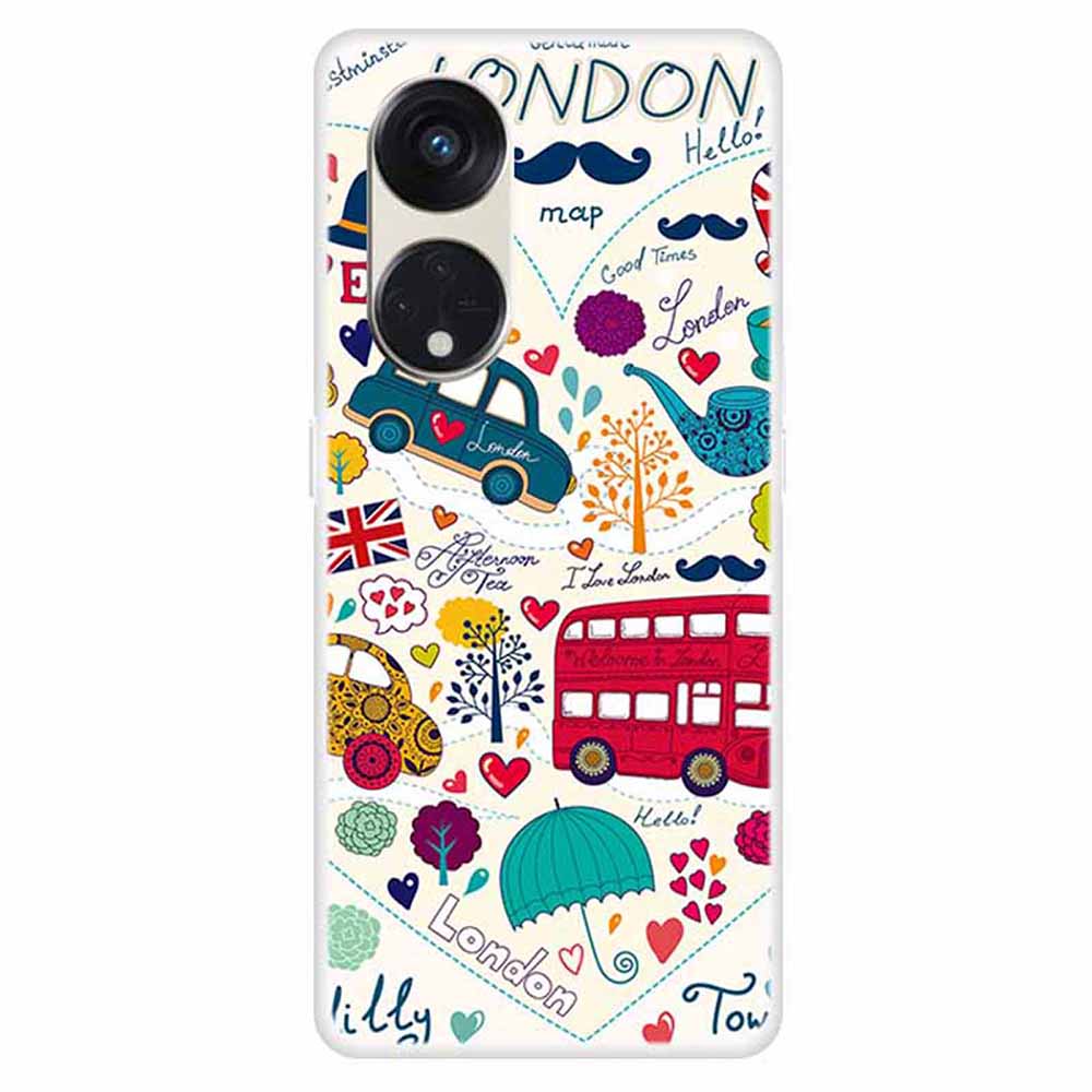 For Oppo Reno8 T 5G / A1 Pro 5G Phone TPU Case Pattern Printing Drop-proof Cell Phone Cover