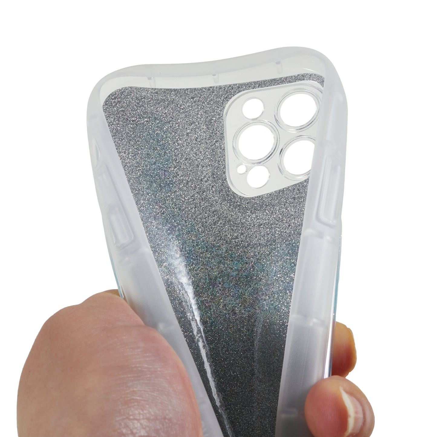 For iPhone 12 Pro 6.1 inch Glitter Sparkle Epoxy Phone Case Soft TPU Drop Protection Cover