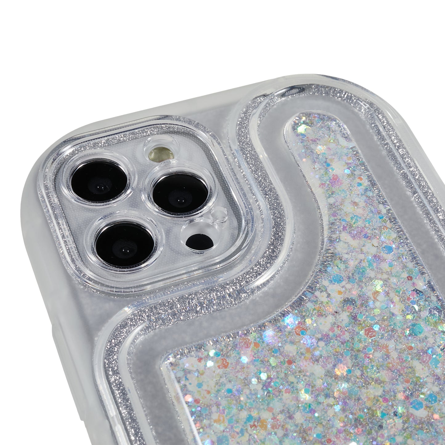 For iPhone 12 Pro 6.1 inch Glitter Sparkle Epoxy Phone Case Soft TPU Drop Protection Cover