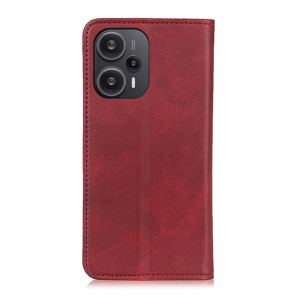 For Xiaomi Redmi Note 12 Turbo / Poco F5 5G Split Leather Stand Phone Case Anti-drop Wallet Phone Cover