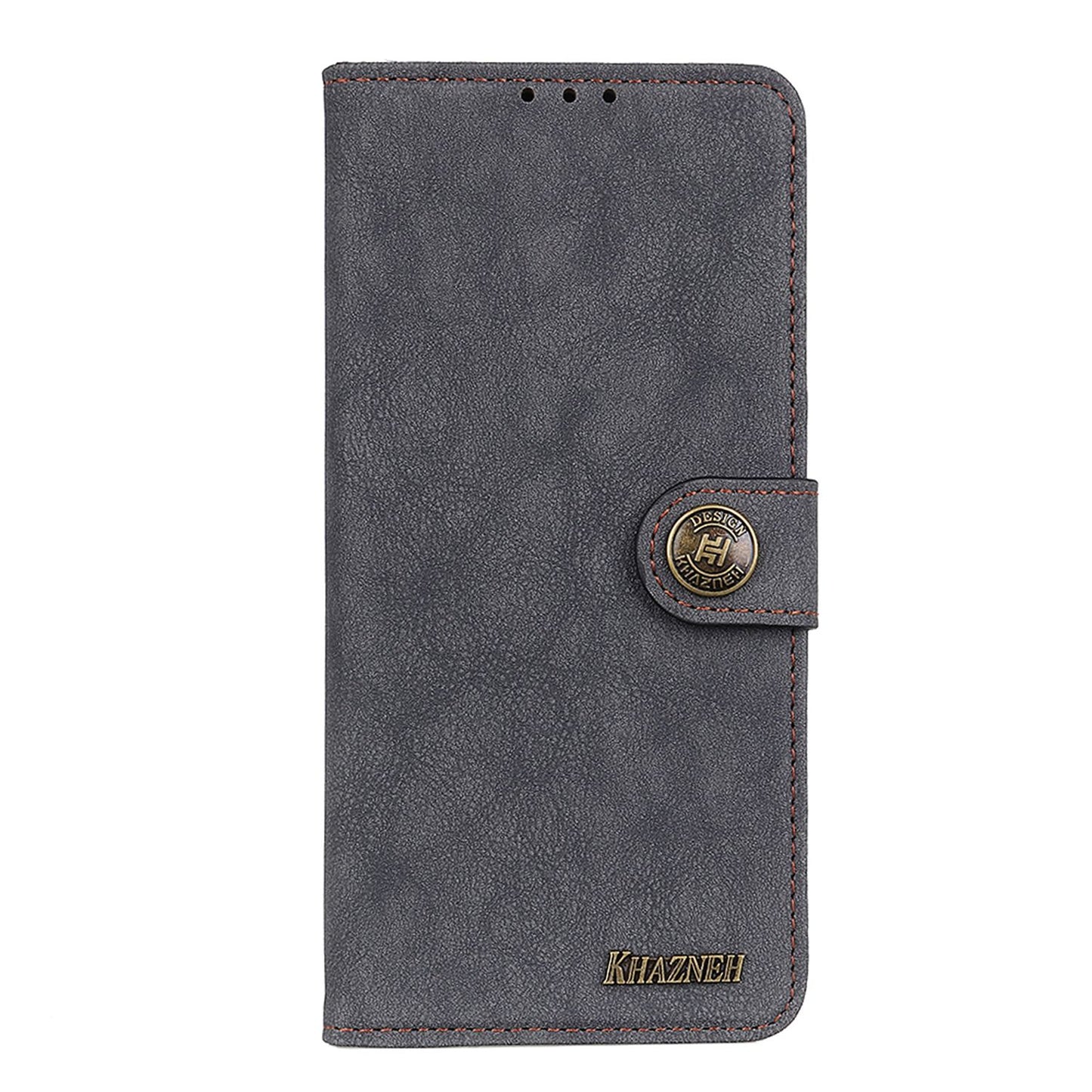 KHAZHEN For Xiaomi Redmi Note 12 Turbo / Poco F5 5G Stitching Retro Phone Case Split Leather Wallet Protective Stand Cover