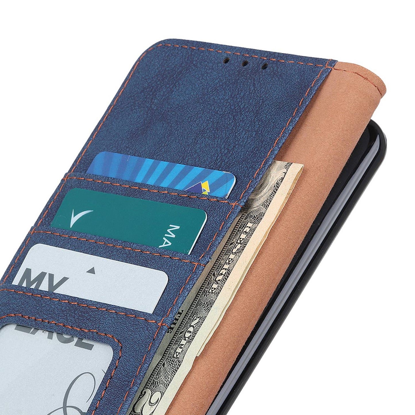 KHAZHEN For Xiaomi Redmi Note 12 Turbo / Poco F5 5G Stitching Retro Phone Case Split Leather Wallet Protective Stand Cover