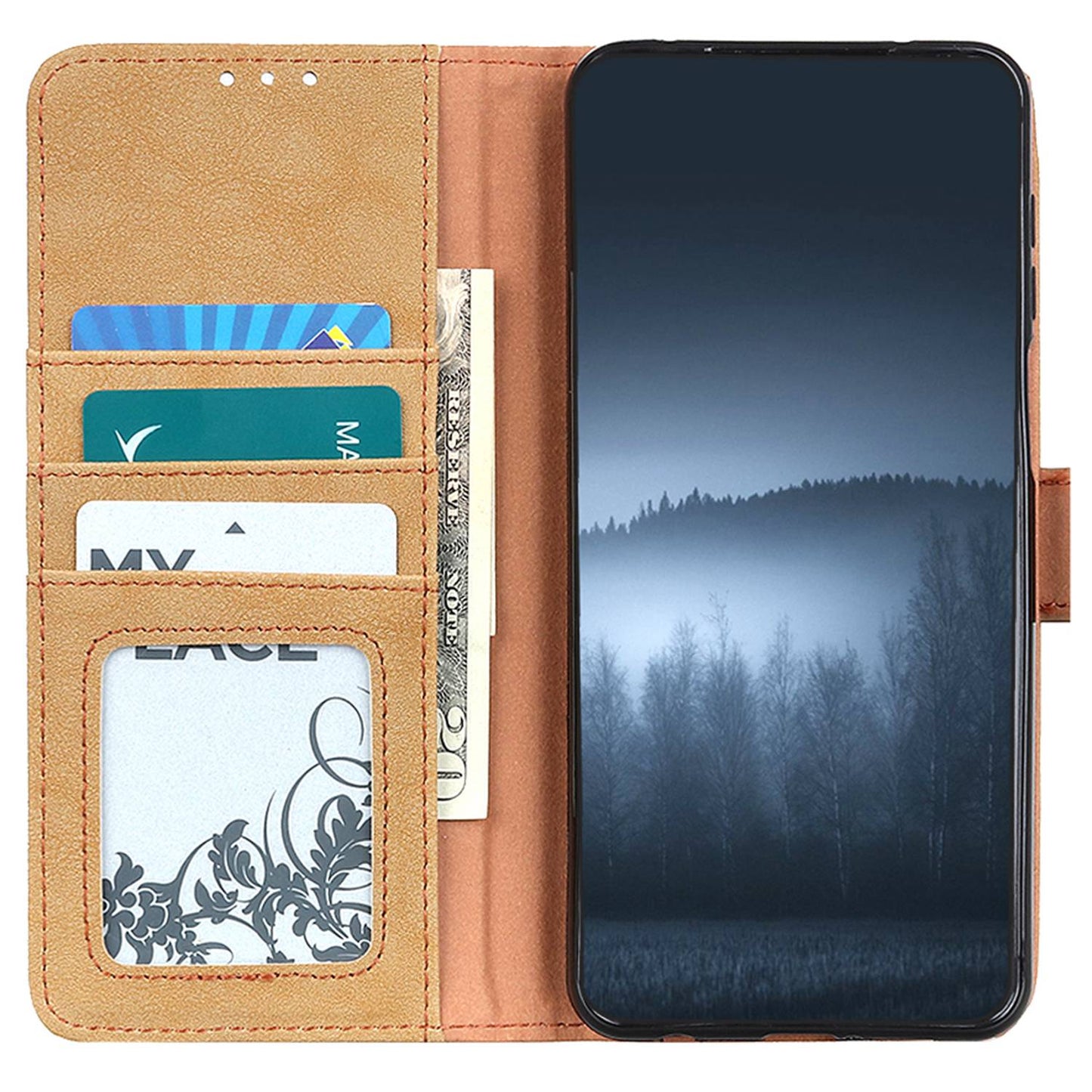 KHAZHEN For Xiaomi Redmi Note 12 Turbo / Poco F5 5G Stitching Retro Phone Case Split Leather Wallet Protective Stand Cover