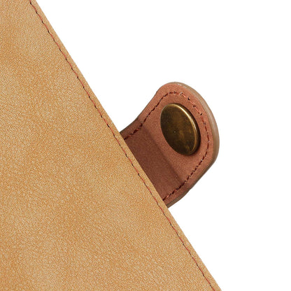 KHAZHEN For Xiaomi Redmi Note 12 Turbo / Poco F5 5G Stitching Retro Phone Case Split Leather Wallet Protective Stand Cover