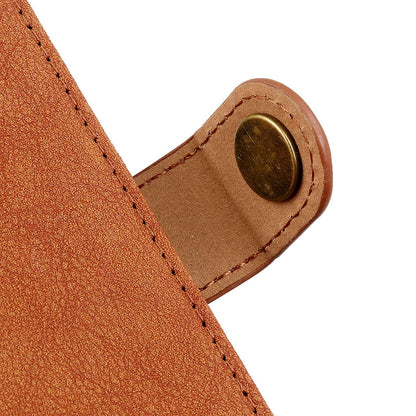 KHAZHEN For Xiaomi Redmi Note 12 Turbo / Poco F5 5G Stitching Retro Phone Case Split Leather Wallet Protective Stand Cover