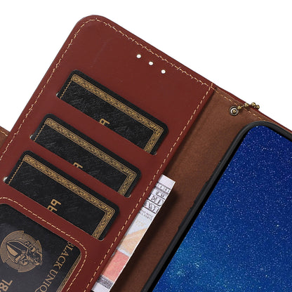 For Xiaomi Redmi Note 12 Turbo / Poco F5 5G RFID Blocking Phone Case Genuine Cow Leather Stand Wallet Protective Cover