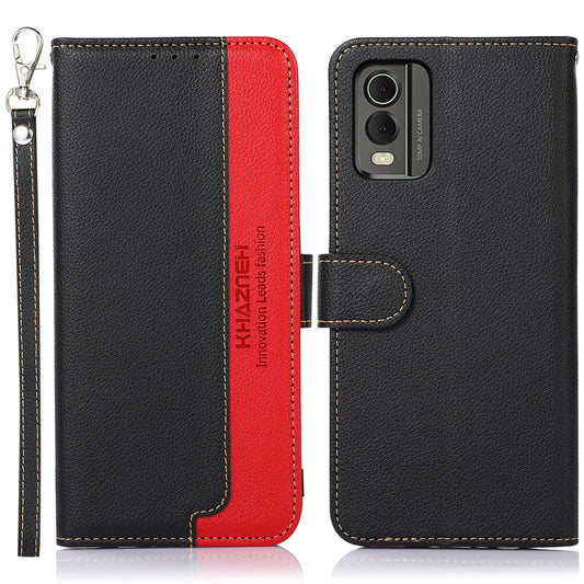 KHAZNEH For Nokia C32 Litchi Texture RFID Blocking Phone Case Leather Wallet Stand Anti-drop Cover