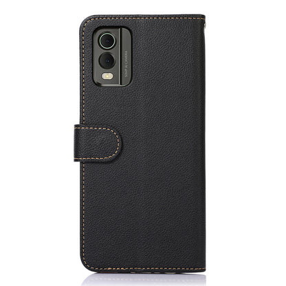 KHAZNEH For Nokia C32 Litchi Texture RFID Blocking Phone Case Leather Wallet Stand Anti-drop Cover