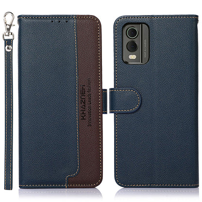 KHAZNEH For Nokia C32 Litchi Texture RFID Blocking Phone Case Leather Wallet Stand Anti-drop Cover