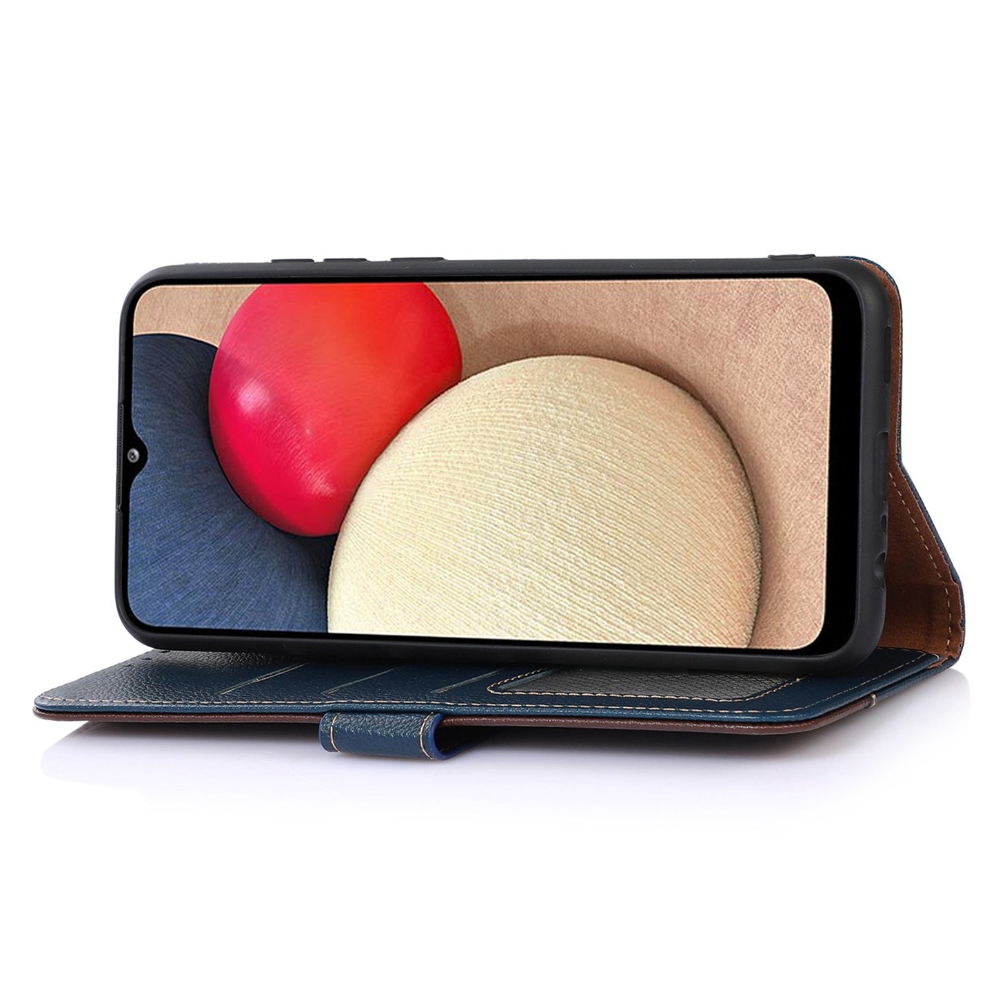 KHAZNEH For Nokia C32 Litchi Texture RFID Blocking Phone Case Leather Wallet Stand Anti-drop Cover