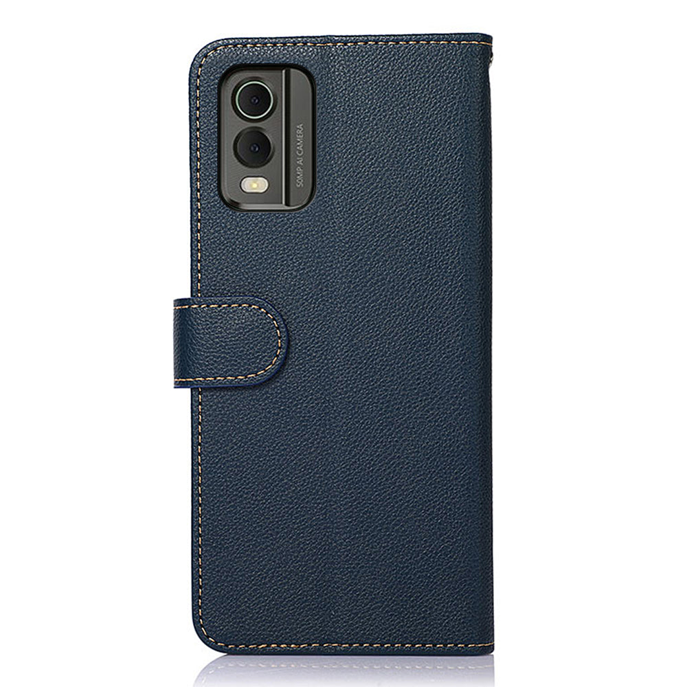 KHAZNEH For Nokia C32 Litchi Texture RFID Blocking Phone Case Leather Wallet Stand Anti-drop Cover
