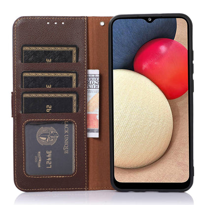 KHAZNEH For Nokia C32 Litchi Texture RFID Blocking Phone Case Leather Wallet Stand Anti-drop Cover