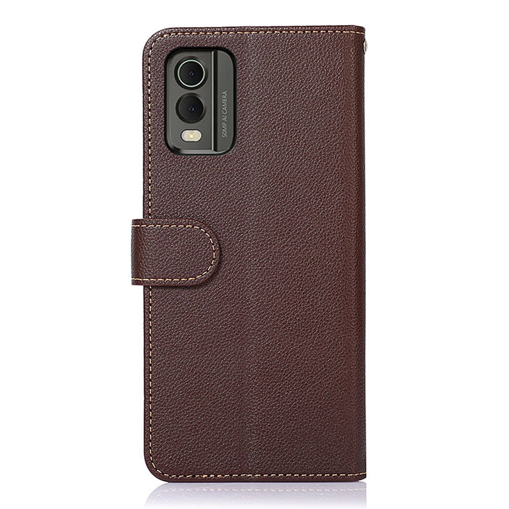 KHAZNEH For Nokia C32 Litchi Texture RFID Blocking Phone Case Leather Wallet Stand Anti-drop Cover
