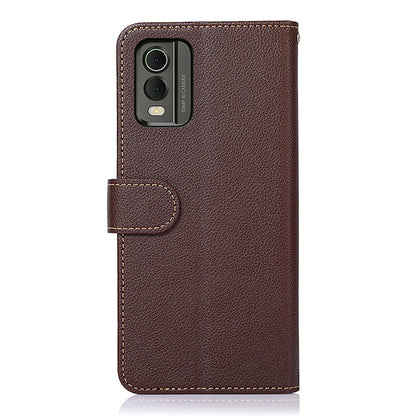 KHAZNEH For Nokia C32 Litchi Texture RFID Blocking Phone Case Leather Wallet Stand Anti-drop Cover