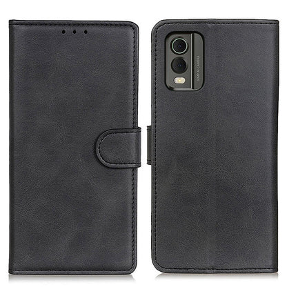 For Nokia C32 Cowhide Texture PU Leather Wallet Mobile Case Drop-proof Stand Phone Cover