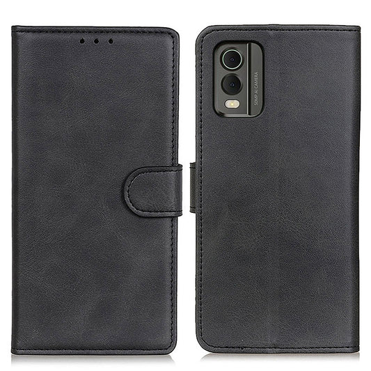 For Nokia C32 Cowhide Texture PU Leather Wallet Mobile Case Drop-proof Stand Phone Cover