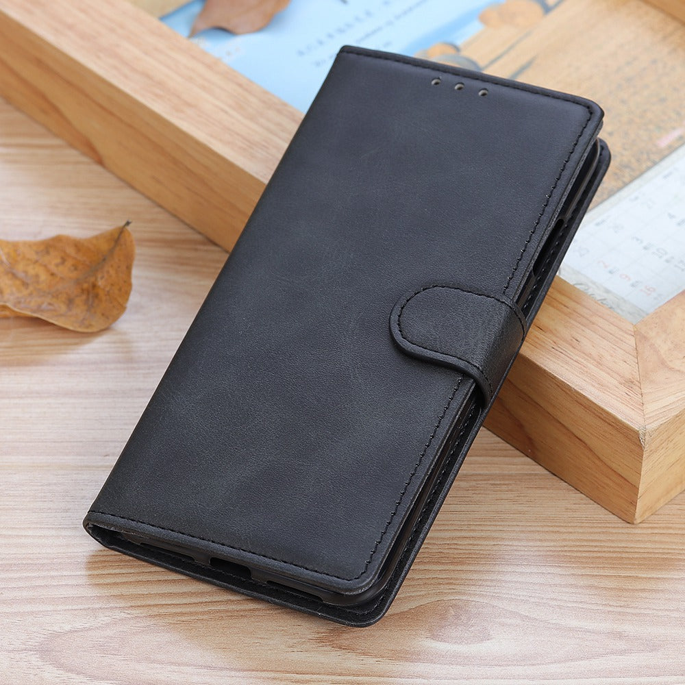 For Nokia C32 Cowhide Texture PU Leather Wallet Mobile Case Drop-proof Stand Phone Cover