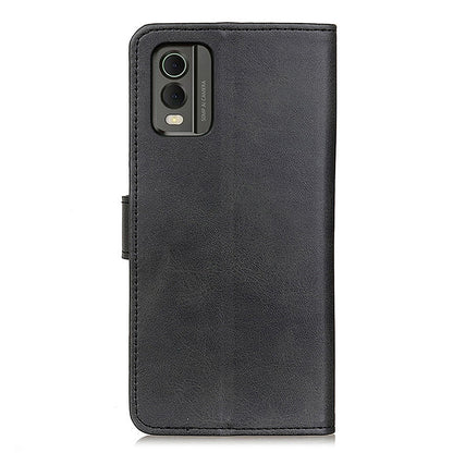 For Nokia C32 Cowhide Texture PU Leather Wallet Mobile Case Drop-proof Stand Phone Cover