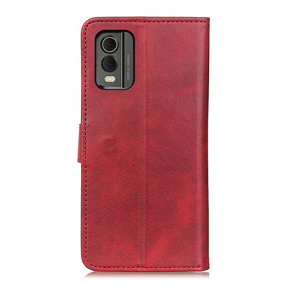 For Nokia C32 Cowhide Texture PU Leather Wallet Mobile Case Drop-proof Stand Phone Cover
