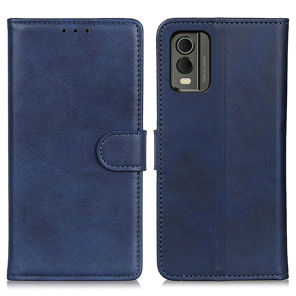 For Nokia C32 Cowhide Texture PU Leather Wallet Mobile Case Drop-proof Stand Phone Cover