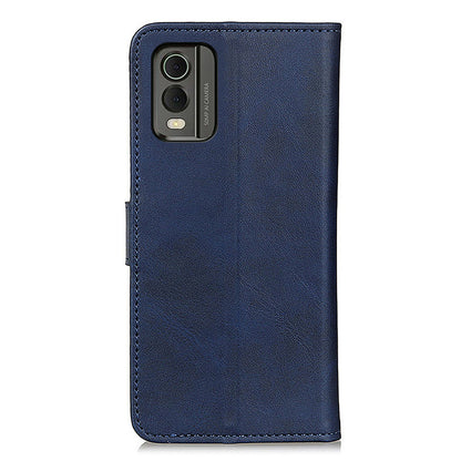For Nokia C32 Cowhide Texture PU Leather Wallet Mobile Case Drop-proof Stand Phone Cover