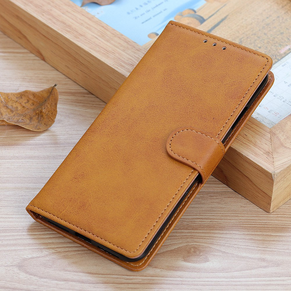 For Nokia C32 Cowhide Texture PU Leather Wallet Mobile Case Drop-proof Stand Phone Cover