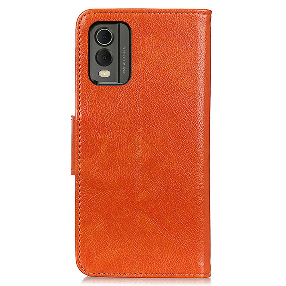 For Nokia C32 Wallet Stand Split Leather Phone Case Nappa Texture Cellphone Protective Cover