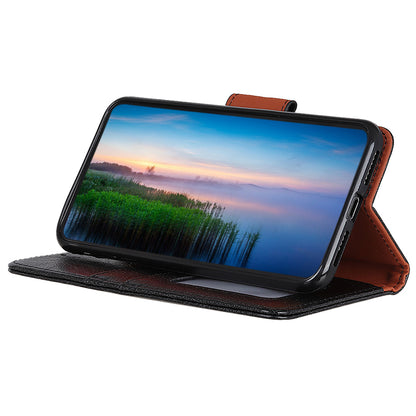 For Nokia C32 Wallet Stand Split Leather Phone Case Nappa Texture Cellphone Protective Cover