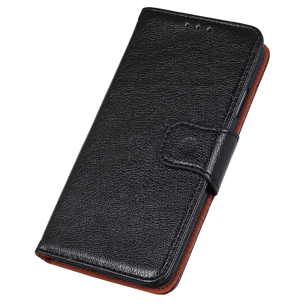 For Nokia C32 Wallet Stand Split Leather Phone Case Nappa Texture Cellphone Protective Cover