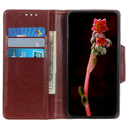 Cowhide Texture Phone Case for Nokia C32 , PU Leather Folio Flip Cover Wallet Stand Protector Shell