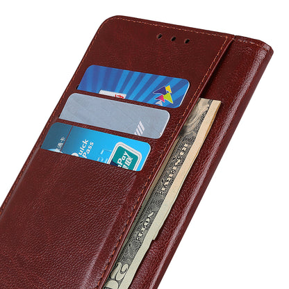 Cowhide Texture Phone Case for Nokia C32 , PU Leather Folio Flip Cover Wallet Stand Protector Shell
