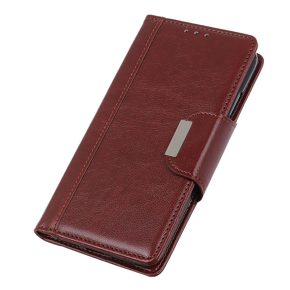 Cowhide Texture Phone Case for Nokia C32 , PU Leather Folio Flip Cover Wallet Stand Protector Shell